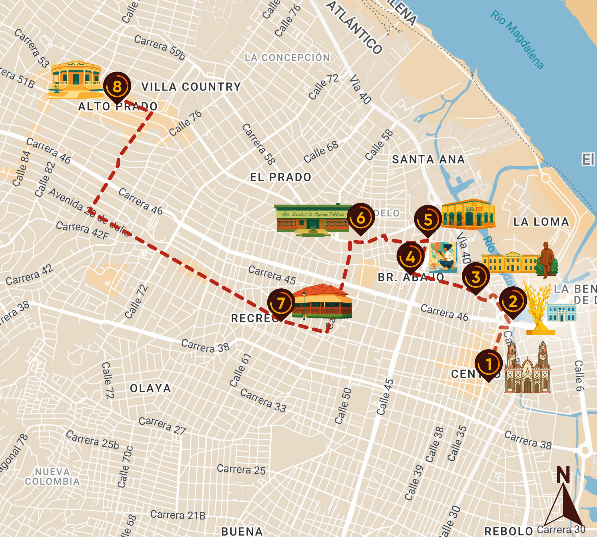 Mapa Ruta Barranquilla Literaria